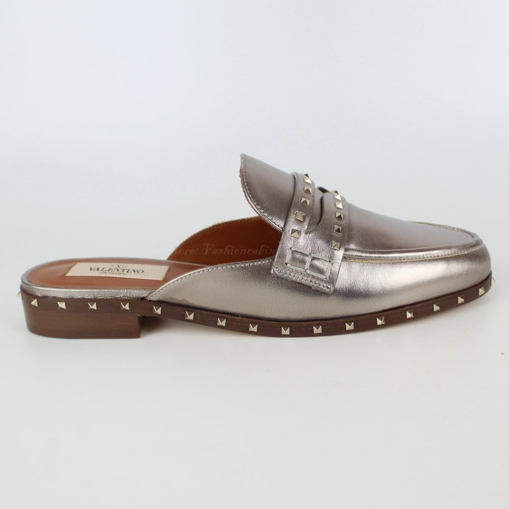 NEW VALENTINO GARAVANI Soul Rockstud Leather Flat/ Mule, EU 36.5 - Picture 5 of 16